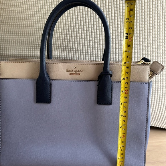 Kate Spade Cameron Satchel Crossbody Purple Blue Cream - Picture 8 of 14